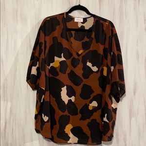 Brown Leopard Blouse